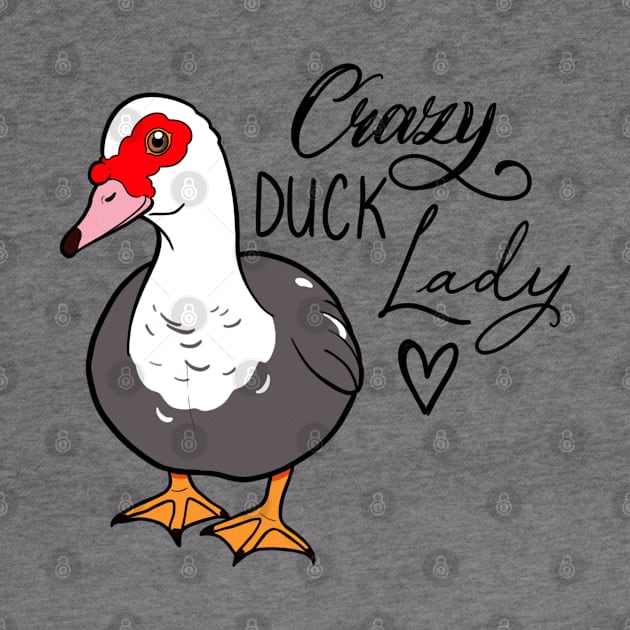 Crazy duck lady female Muscovy grey by Jurassic Ink